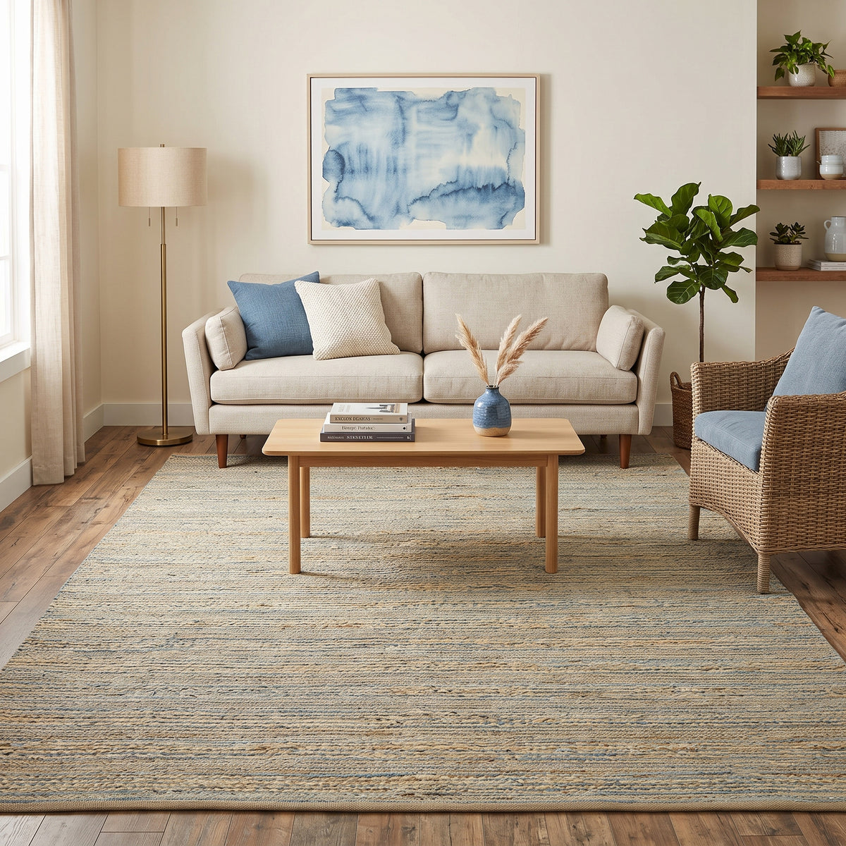 Amer Naturals NAT-1 Blue area rug - lifestyle view