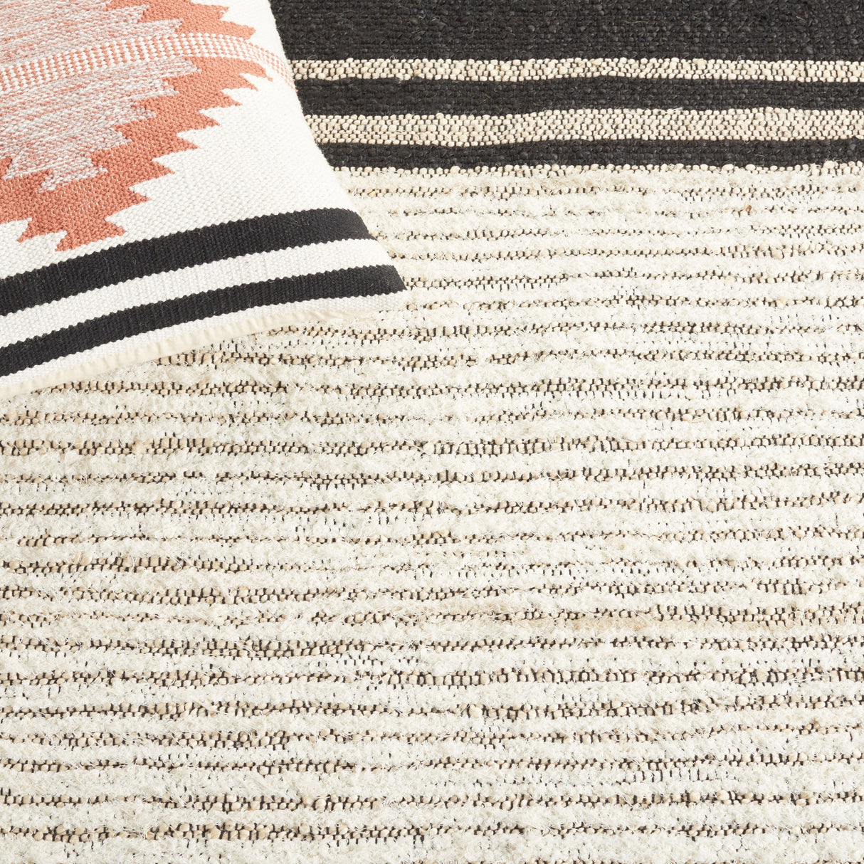 Safavieh Natural Fiber Nf203Z Ivory/Black Rug.