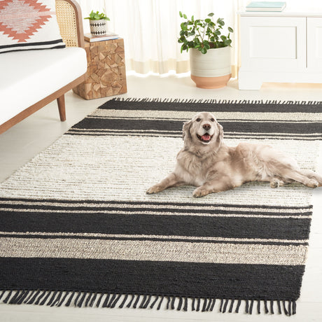 Safavieh Natural Fiber Nf203Z Ivory/Black Rug.
