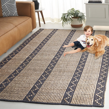 Safavieh Natural Fiber Nf879F Natural/Grey Rug.