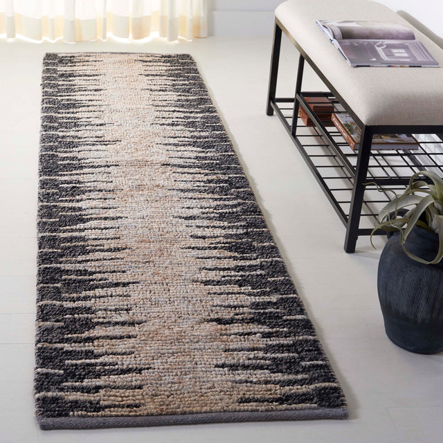 Safavieh Natural Fiber Nf953G Light Grey/Black Rug.