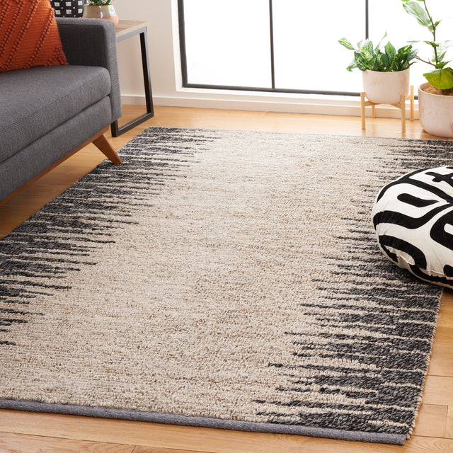 Safavieh Natural Fiber Nf953G Light Grey/Black Rug.