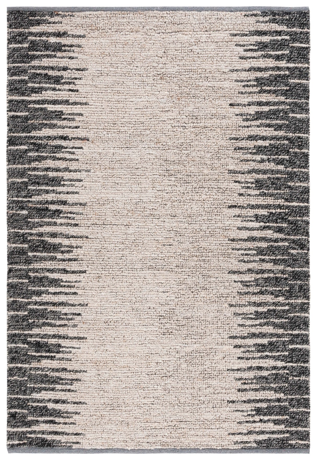 Safavieh Natural Fiber Nf953G Light Grey/Black Rug.