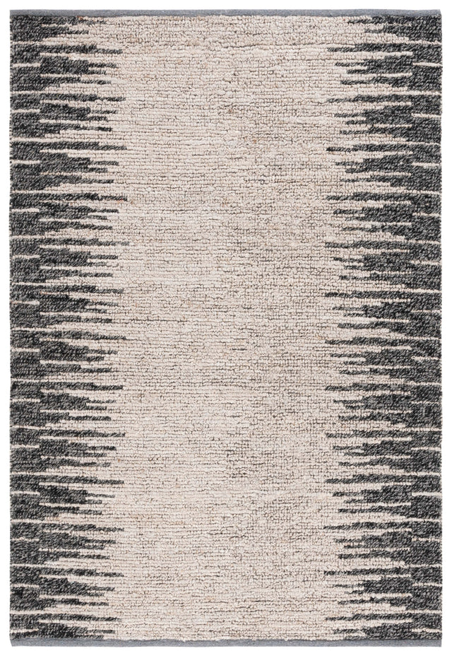 Safavieh Natural Fiber Nf953G Light Grey/Black Rug.