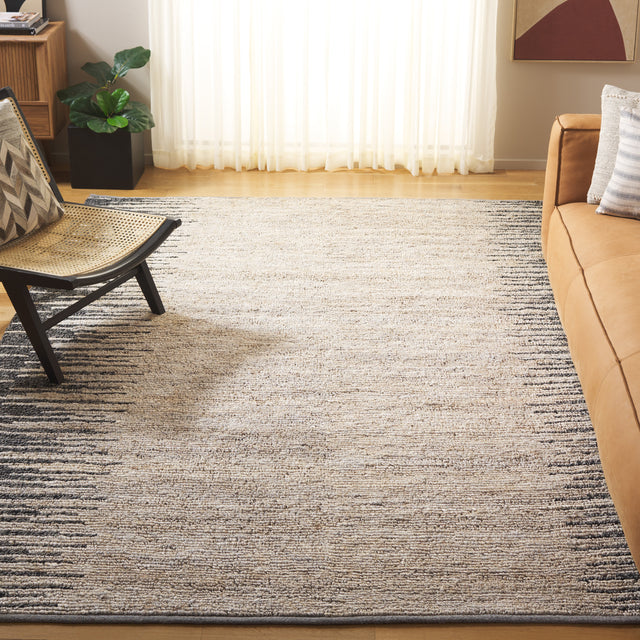 Safavieh Natural Fiber Nf953G Light Grey/Black Rug.