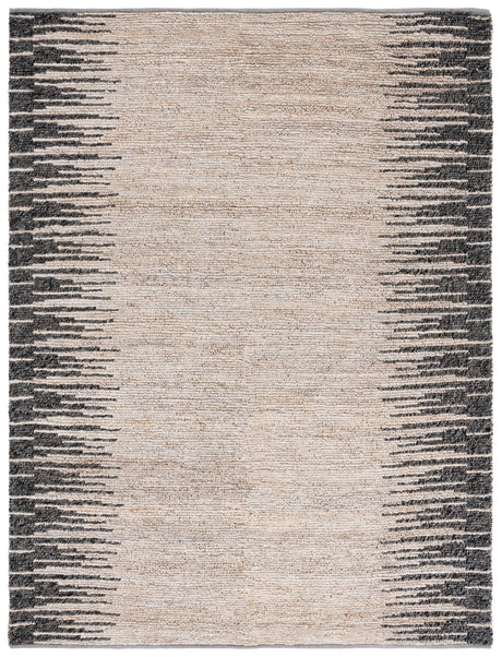 Safavieh Natural Fiber Nf953G Light Grey/Black Rug.