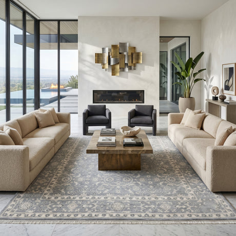 Amer Nuit Arabe NUI-129 Ice Blue area rug - lifestyle view