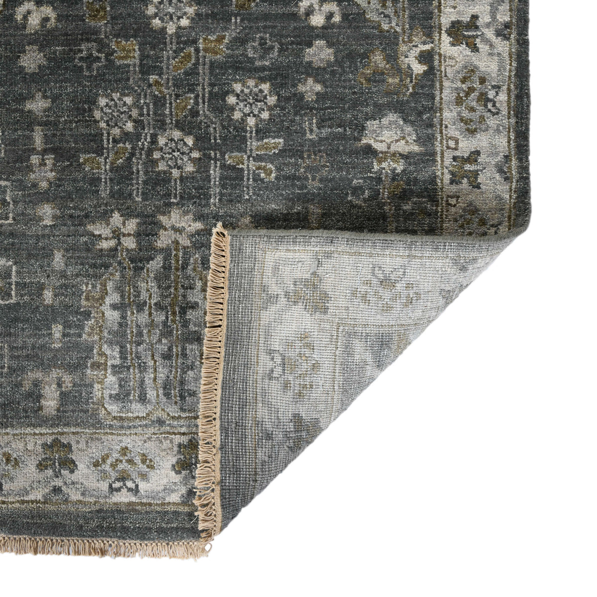 Amer Nuit Arabe NUI-2 Santas Gray area rug - back view