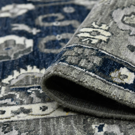 Amer Nuit Arabe NUI-20 Blue Sapphire area rug - rolled view