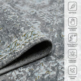 Amer Nuit Arabe NUI-22 Silver Sand area rug - infographic view