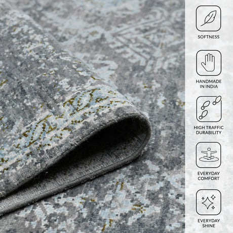 Amer Nuit Arabe NUI-22 Silver Sand area rug - infographic view