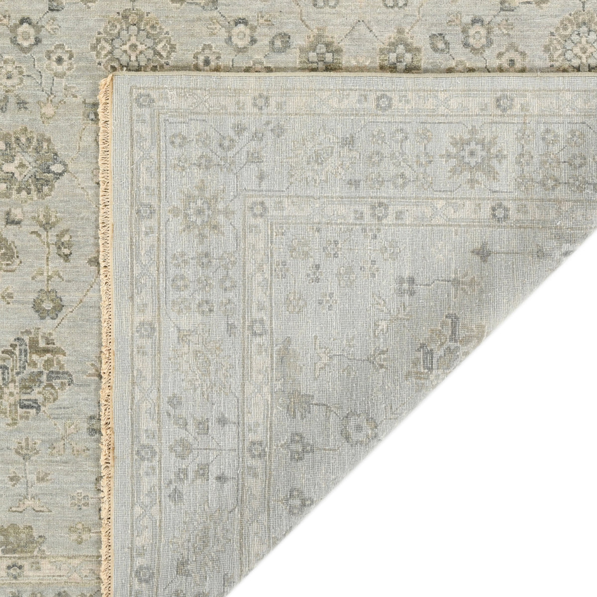 Amer Nuit Arabe NUI-6 Ice Blue area rug - back view