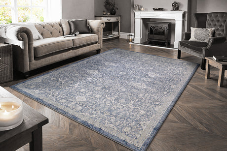 Dynamic Rugs Octo 6907 Power Loomed Traditional Navy/Ivory Rug