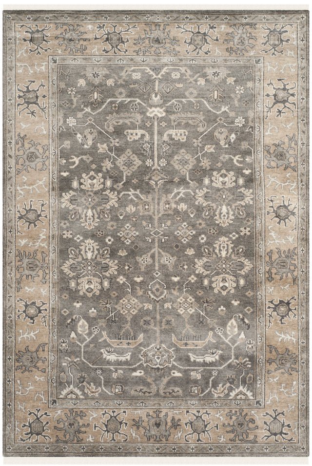 Safavieh Oushak Osh235A Charcoal/Sandstone Rug.