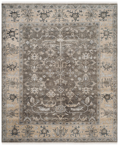 Safavieh Oushak Osh235A Charcoal/Sandstone Rug.