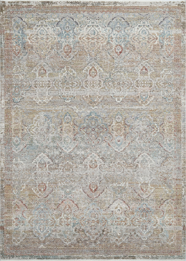 Transitional power loomed rug, rust, blue, and multi medallion pattern, rectangular