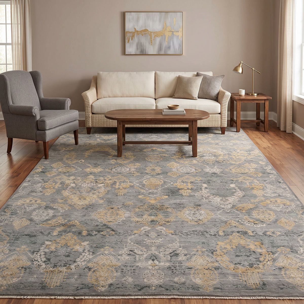 Amer Pearl PEA-9 Silver Sand area rug - lifestyle view