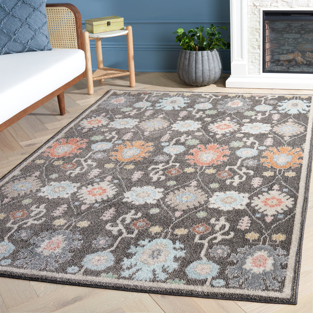 Safavieh Phoenix Phx560H Dark Grey/Ivory Blue Rug.