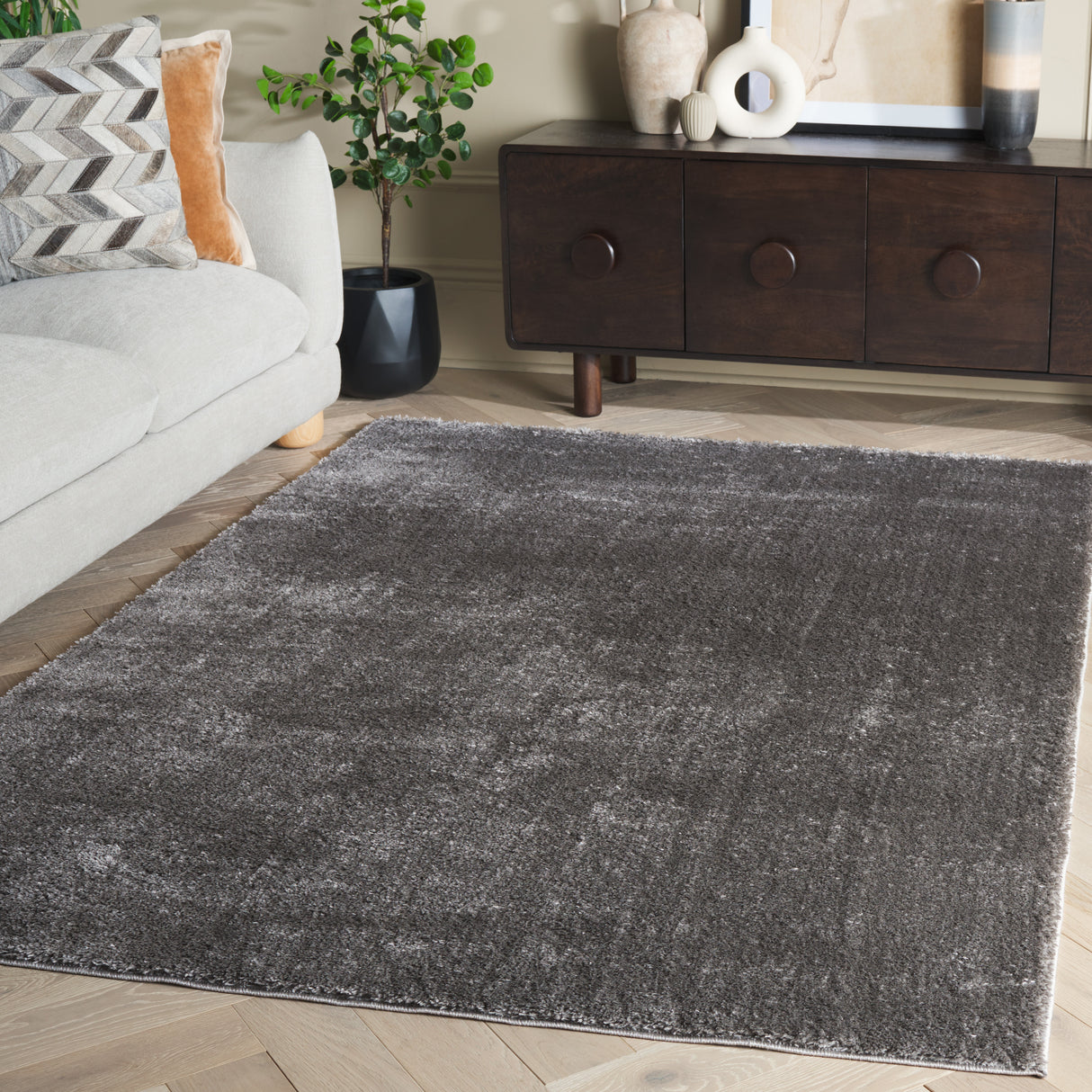 Safavieh Penelope Shag Pnl540F Grey Rug.