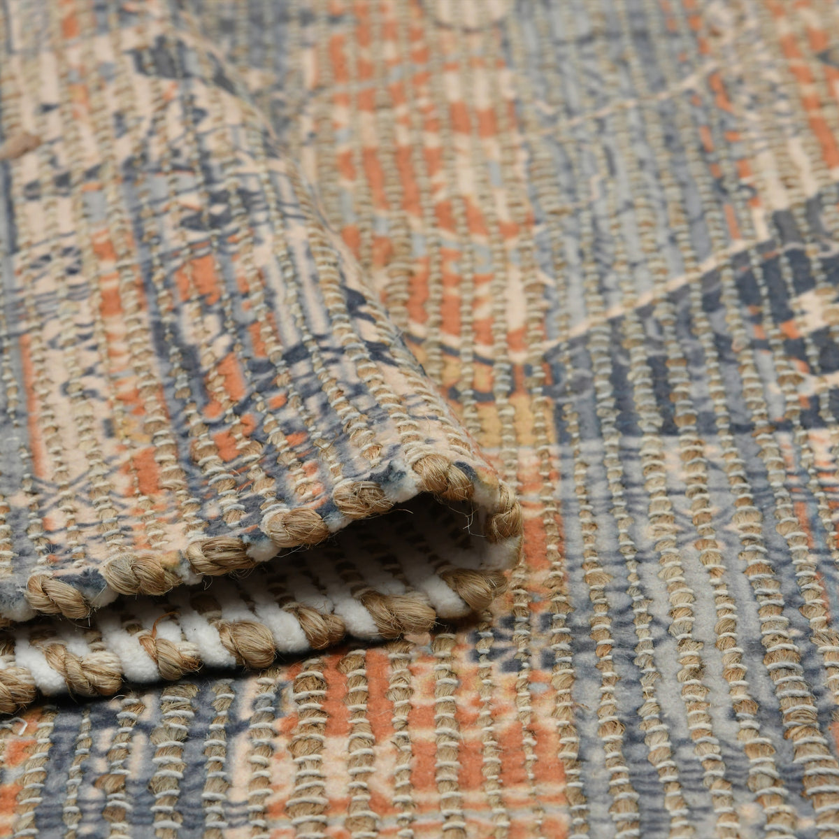 Amer Prairie PRE-2 Denim / Orange area rug - rolled view