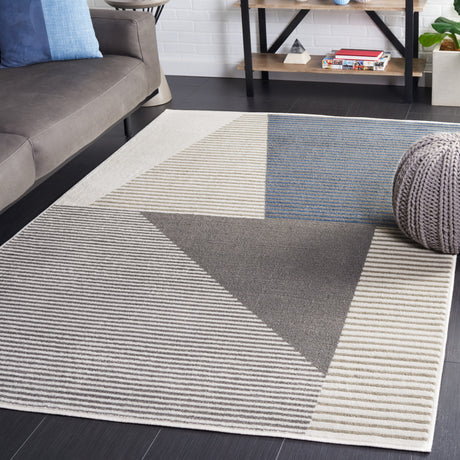 Safavieh Pyramid Pyr220A Ivory/Grey Navy Rug.