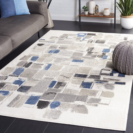 Safavieh Pyramid Pyr229A Ivory/Grey Navy Rug.