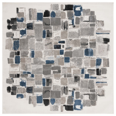 Safavieh Pyramid Pyr229A Ivory/Grey Navy Rug.