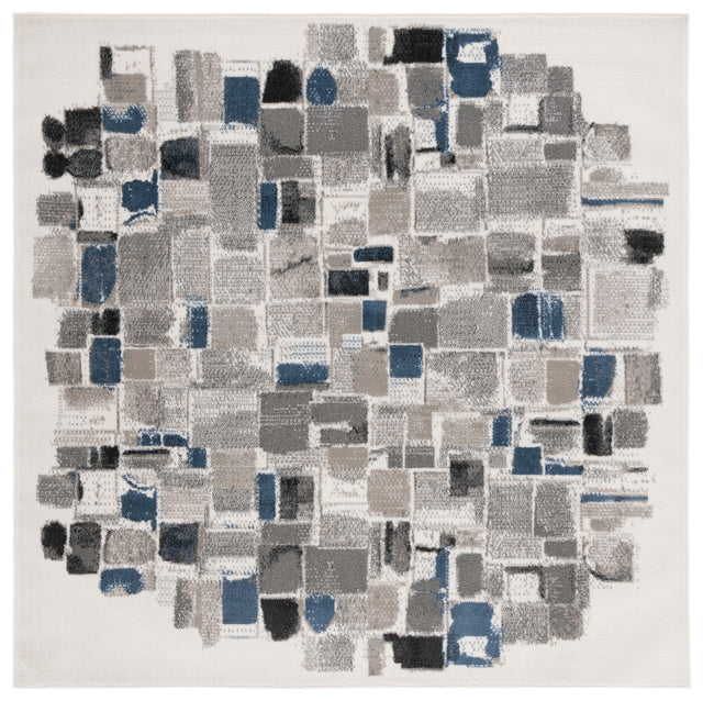 Safavieh Pyramid Pyr229A Ivory/Grey Navy Rug.