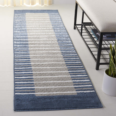 Safavieh Pyramid Pyr232N Grey/Ivory Navy Rug.