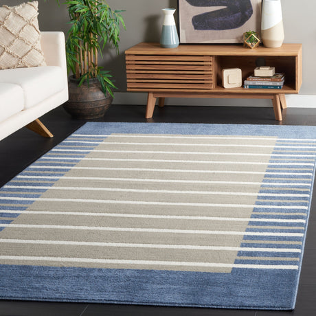 Safavieh Pyramid Pyr232N Grey/Ivory Navy Rug.