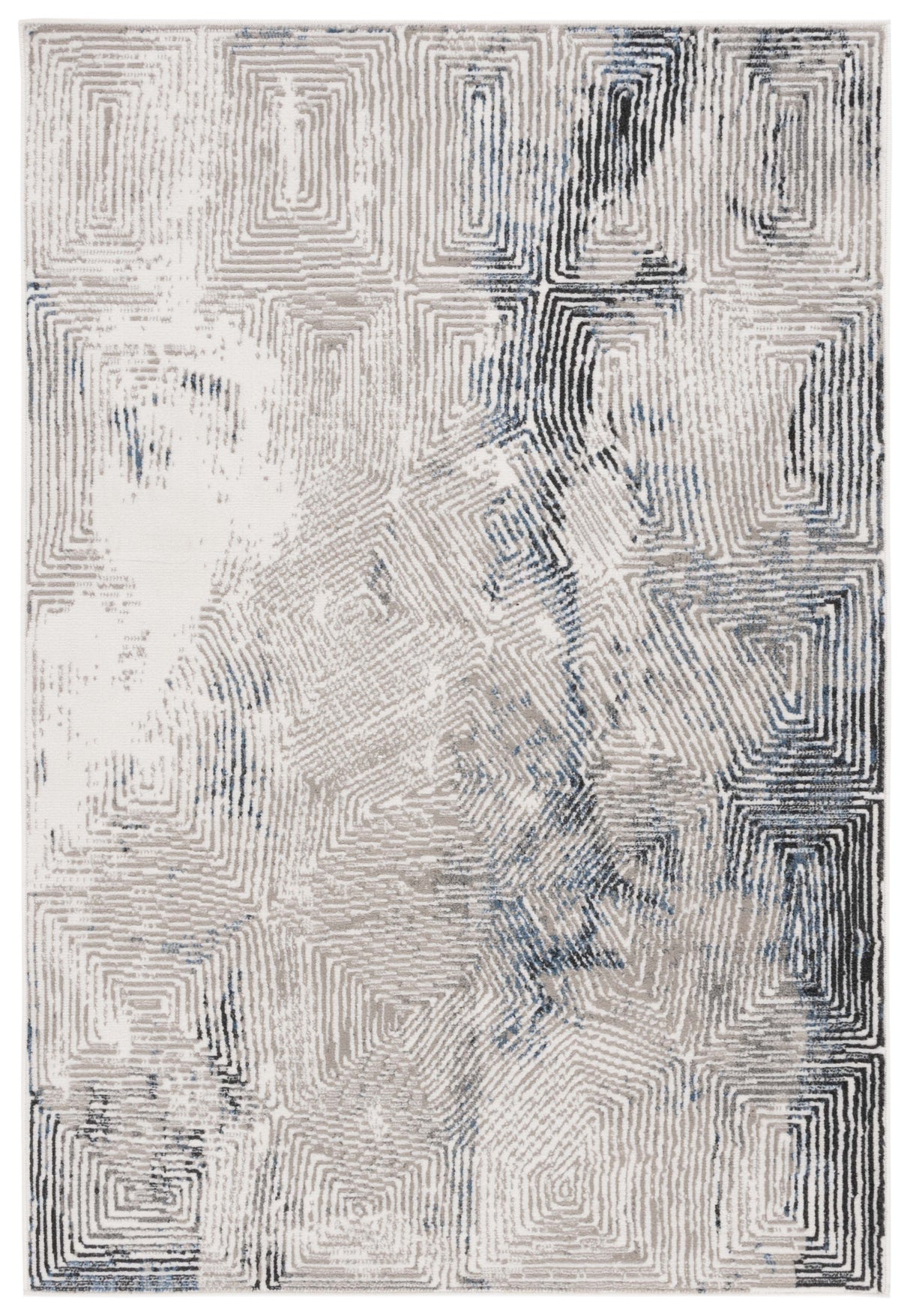 Safavieh Pyramid Pyr249A Ivory Grey/Navy Rug.