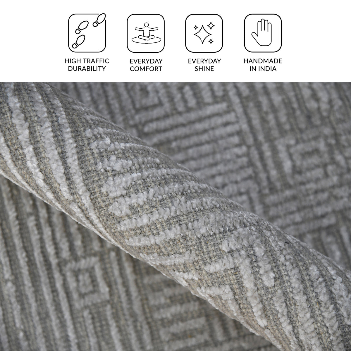 Amer Quartz QUA-2 Silver area rug - infographic view