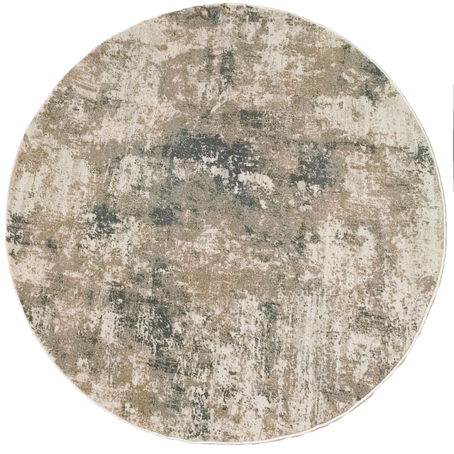 Dynamic Rugs Quartz 27031 Beige / Grey Rugs - round rug view