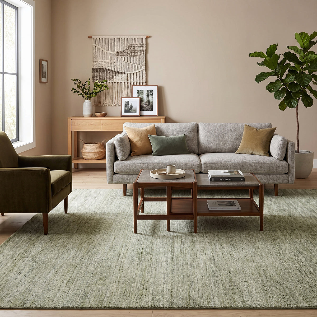 Amer Raffia RAF-4 Sage area rug - lifestyle view