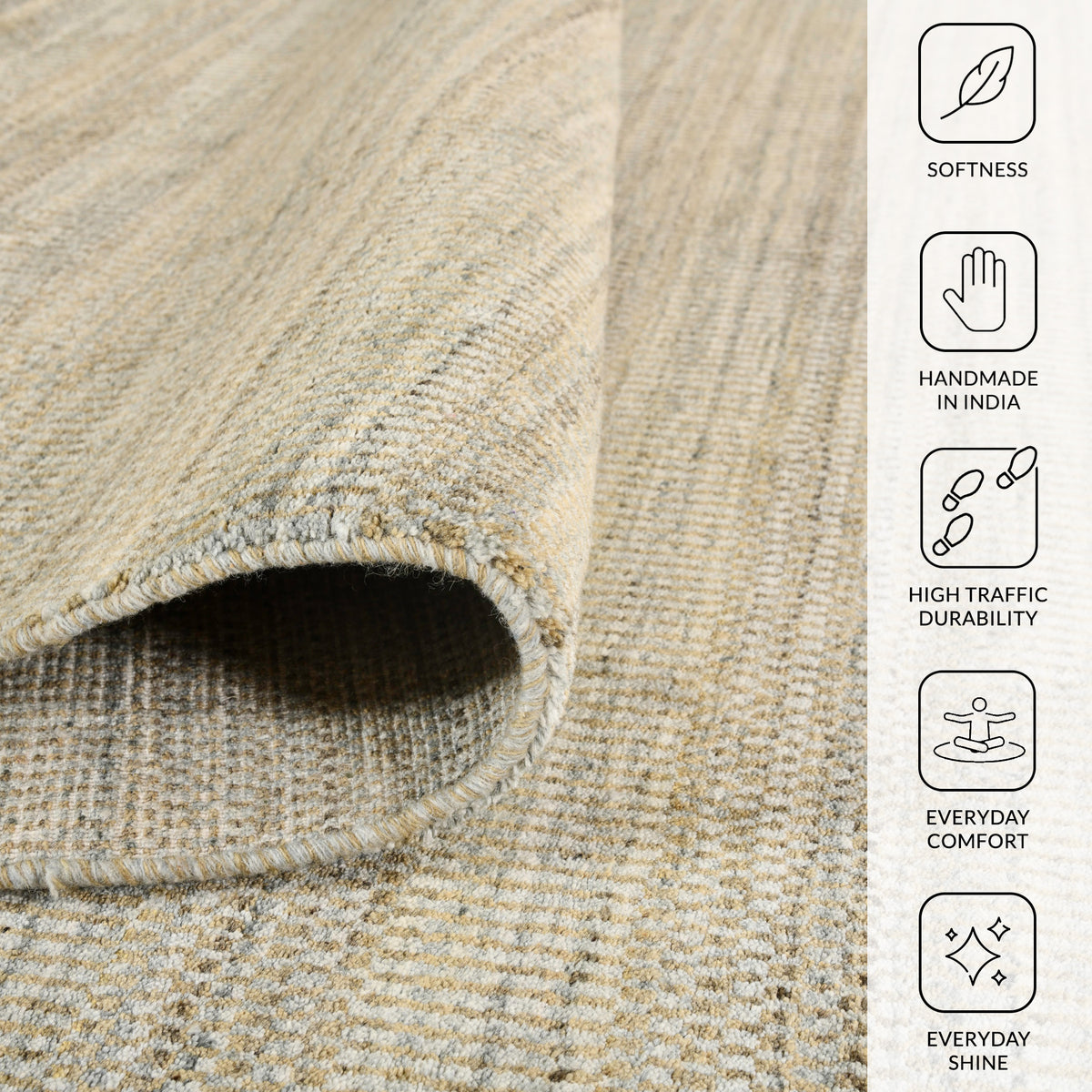 Amer Raffia RAF-1 Beige area rug - infographic view