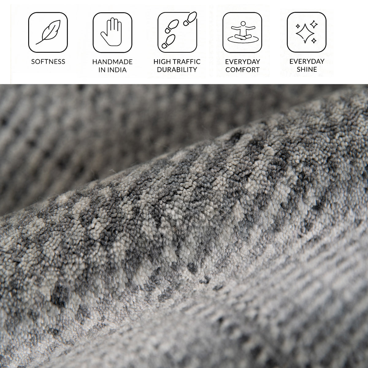Amer Raffia RAF-2 Silver area rug - infographic view