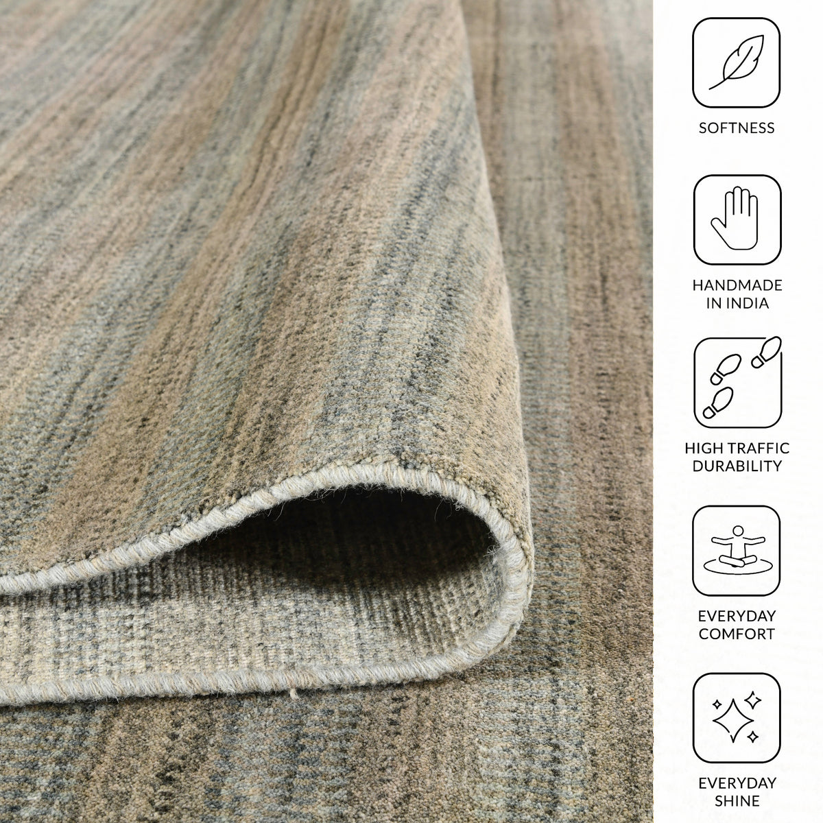 Amer Raffia RAF-5 Silver Gray area rug - infographic view