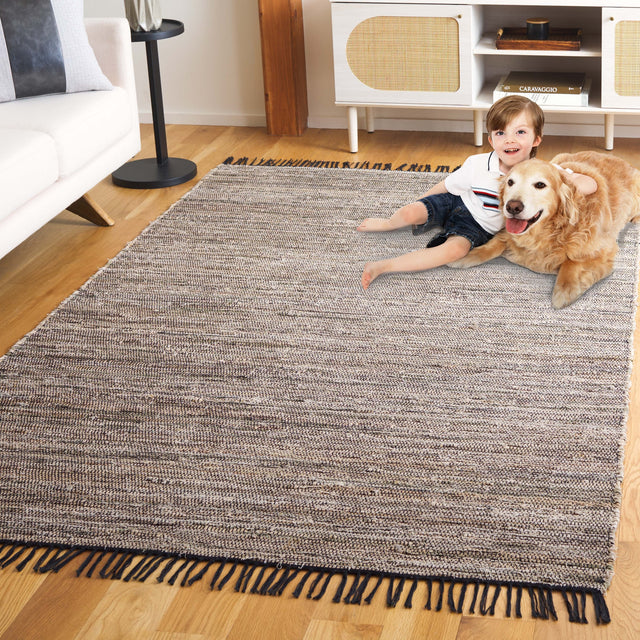 Safavieh Rag Rug Rar301B Beige/Black Rug.