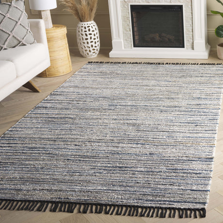 Safavieh Rag Rug Rar301L Light Blue/Black Rug.