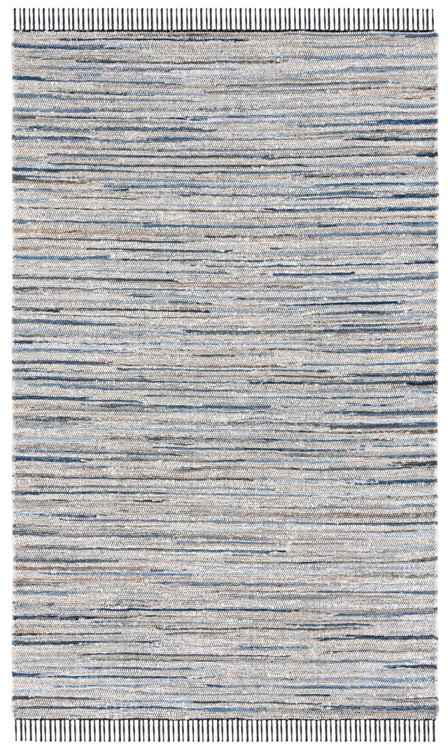 Safavieh Rag Rug Rar301L Light Blue/Black Rug.