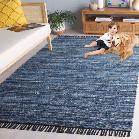 Safavieh Rag Rug Rar301M Blue/Black Area Rug