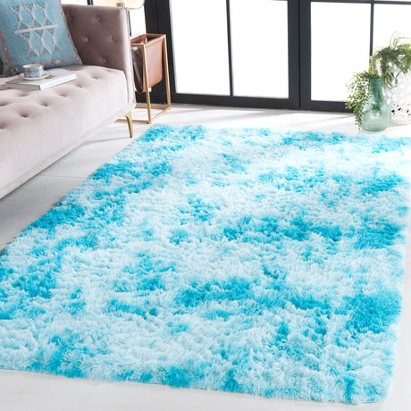 Safavieh Rainbow Shag Rbo100J Aqua Rug.