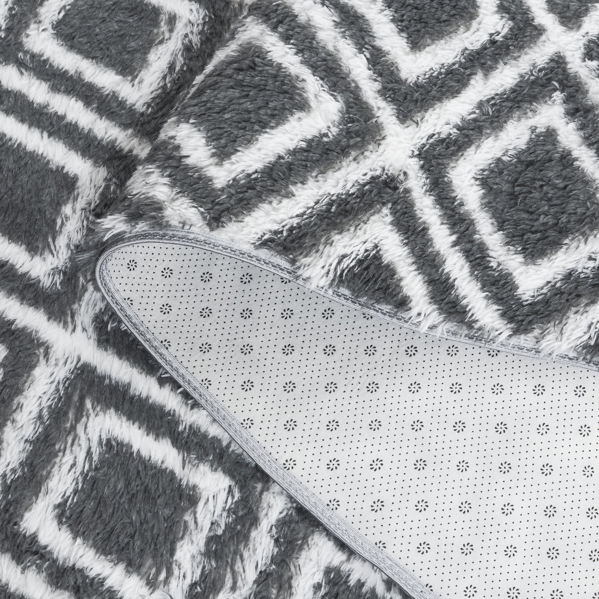 Safavieh Rainbow Shag Rbo102H Charcoal/White Rug.
