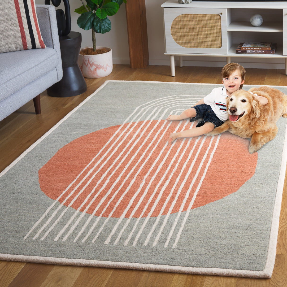 Safavieh Rodeo Drive Rd376F Grey/Rust Rug.