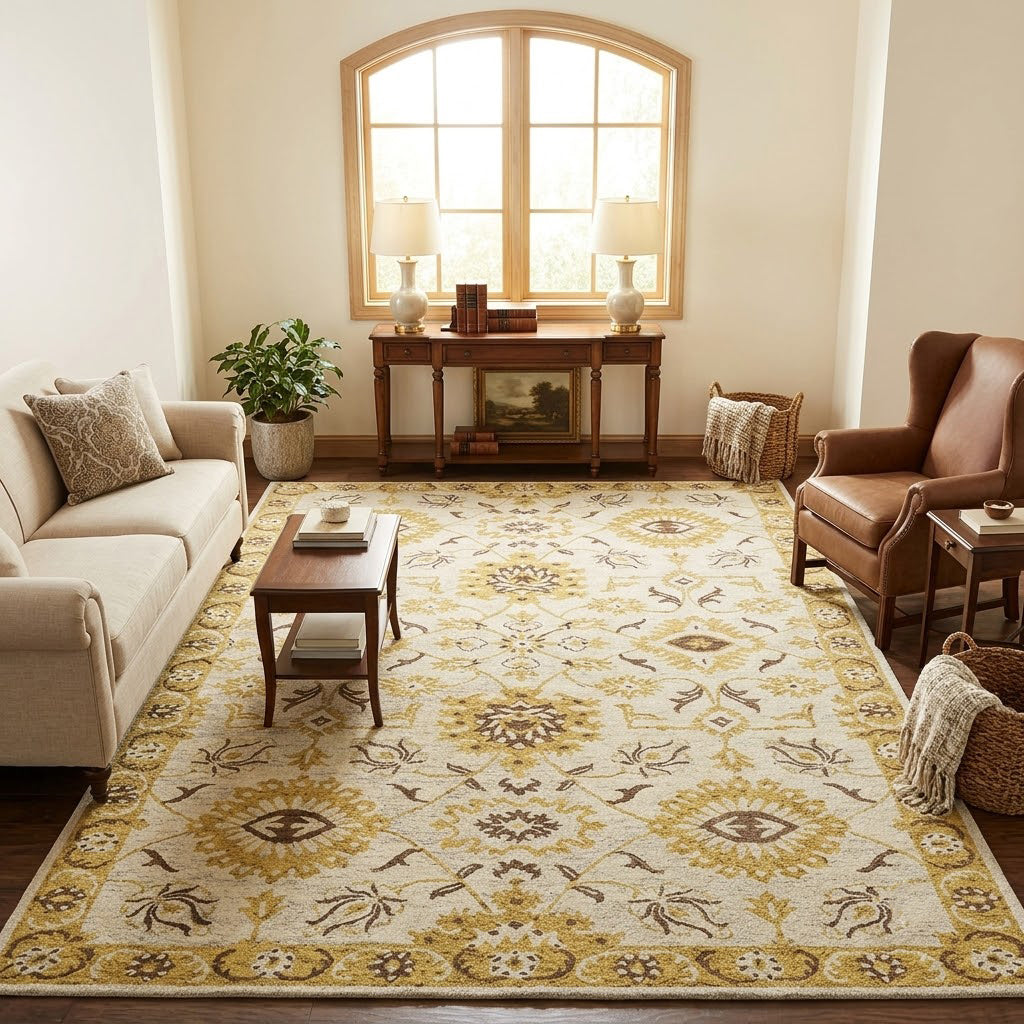 Amer Romania ROM-3 Gold area rug - lifestyle view