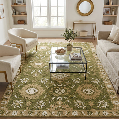 Amer Romania ROM-6 Olive Green area rug - lifestyle view