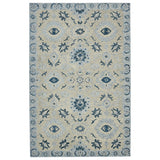 Amer Romania Classic Floral Hand-Hooked Light Blue Area Rug