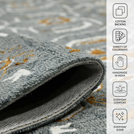 Amer Romania ROM-5 Orange / Gray area rug - infographic view