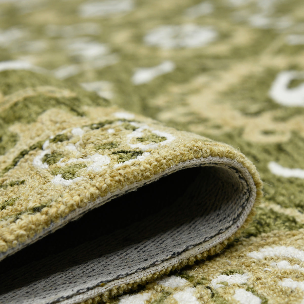 Amer Romania ROM-6 Olive Green area rug - rolled view