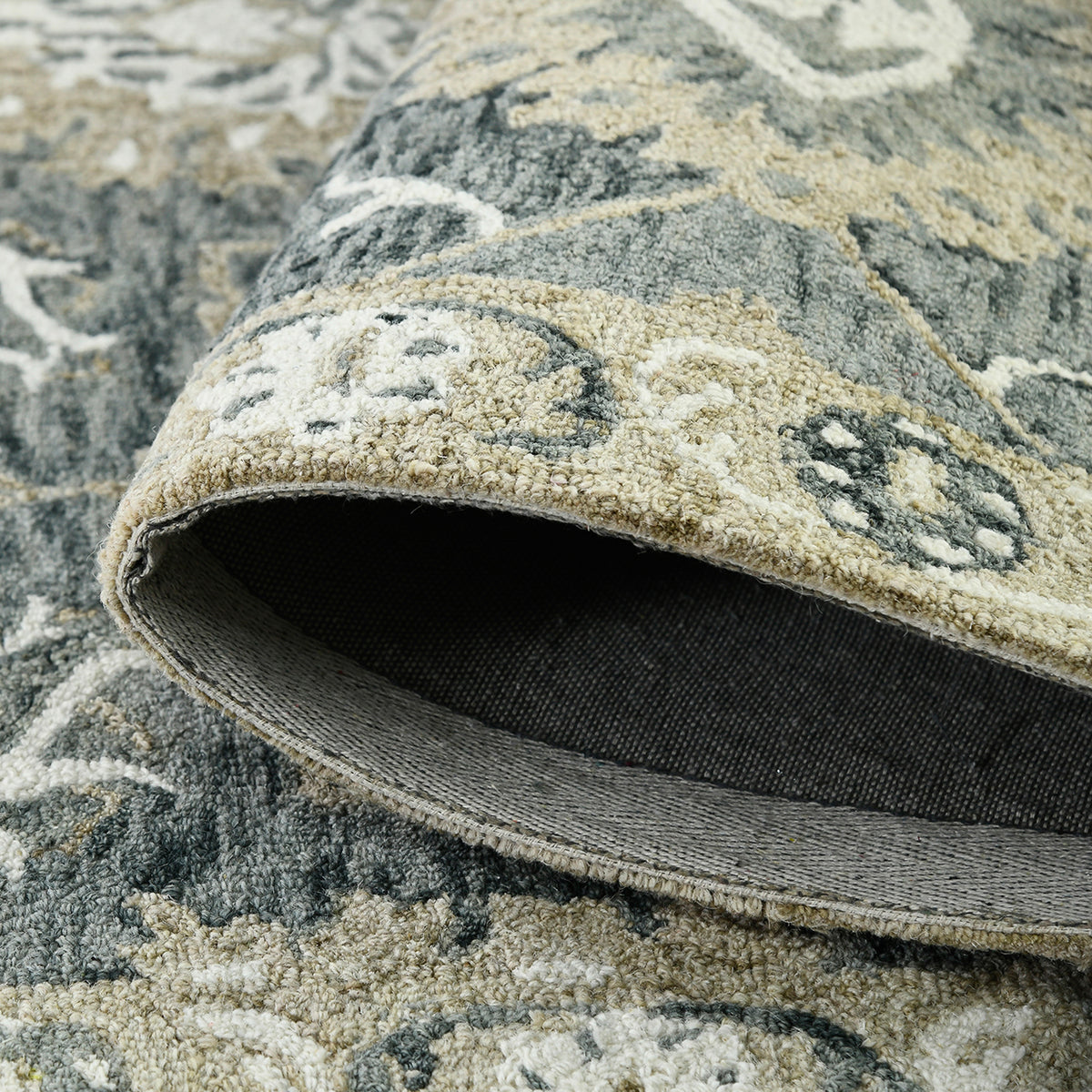 Amer Romania ROM-7 Gray area rug - rolled view
